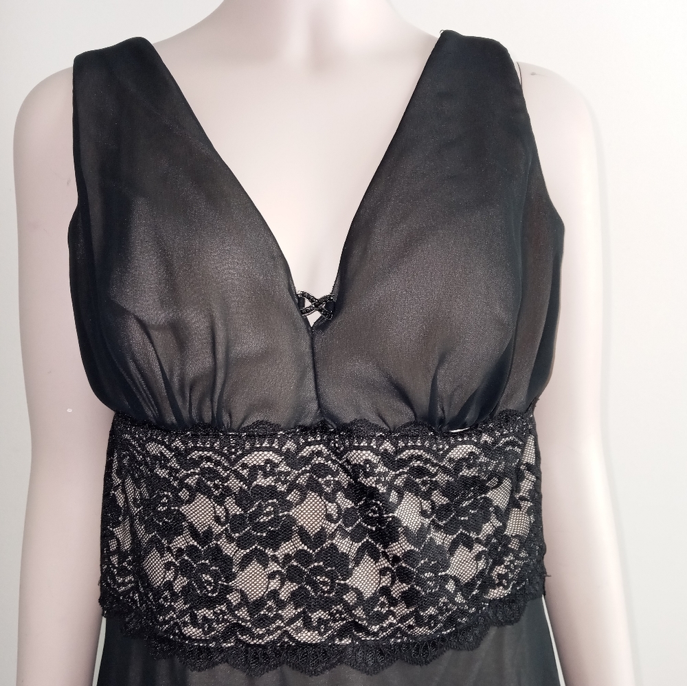 Connected apparel Black and nude gown size 16 vintage - Picture 4 of 7